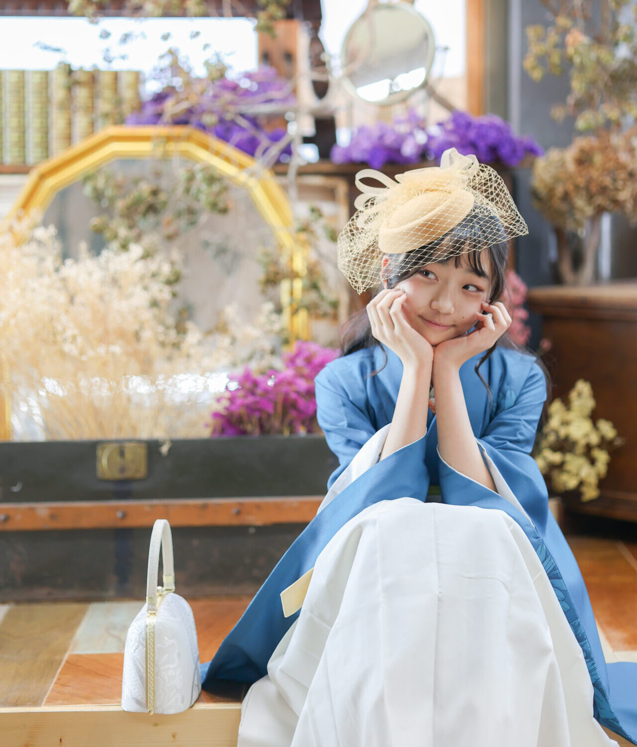 京都で十三参り撮影をした女の子の写真